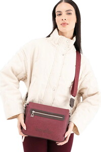 Benetton Soft Line Bordo-Kahve Kadın Çapraz Askılı Çanta BNT1662