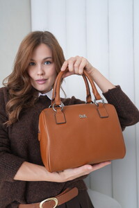 Bilik Deri Logo Detaylı Taba Kadın El Çantası BLM 1144