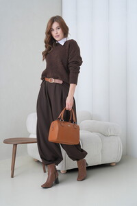  Bilik Deri Logo Detaylı Taba Kadın El Çantası BLM 1144