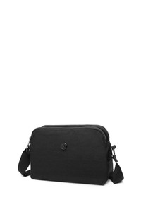 Smart Bags Krinkıl Siyah Metalik Kumaş Kadın Çapraz Askılı Çanta SMB3002