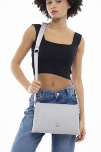 Benetton Monogram Gri Kadın Çapraz Askılı Çanta BNT968