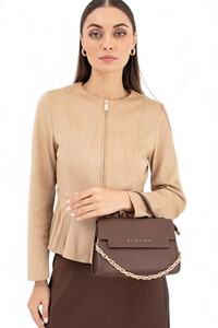 Sisley Logo Detaylı Kahve Kadın El Çantası SLY237