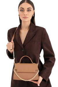  Sisley Logo Detaylı Camel Kadın El Çantası SLY237