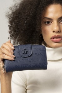  Benetton Gofraj Lacivert Kadın Portföy & Clutch Çanta BNT842