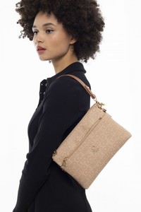 Benetton Monogram Açık Camel Kadın Çapraz Askılı Çanta BNT960