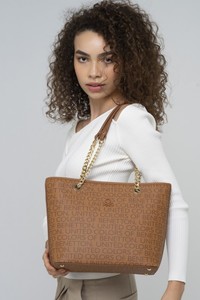 Benetton Monogram Camel Kadın Omuz Çantası BNT826