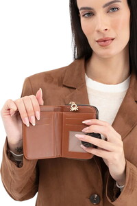  Benetton Monogram Kahve-Taba Kadın Portföy & Clutch Çanta BNT1659