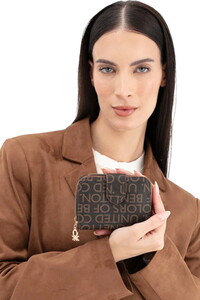  Benetton Monogram Kahve-Taba Kadın Portföy & Clutch Çanta BNT1659