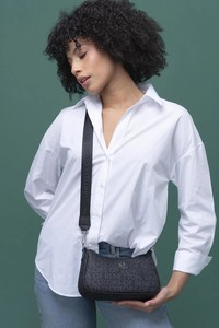 Benetton Monogram Siyah Kadın Çapraz Askılı Çanta BNT1291