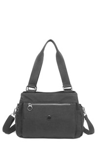 Smart Bags Krinkıl Siyah Metalik Kumaş Kadın Omuz Çantası SMBMT1125