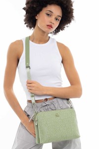 Benetton Monogram Yeşil Kadın Çapraz Askılı Çanta BNT949