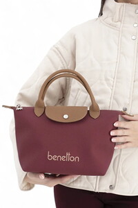  Benetton  Bordo-Camel Kadın El Çantası BNT1702