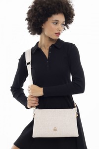 Benetton Monogram Bej/Camel Kadın Çapraz Askılı Çanta BNT968