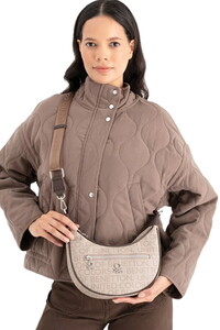 Benetton Monogram Taş-Kahve Kadın Omuz Çantası BNT1685