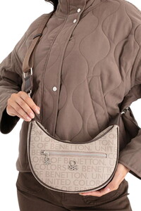  Benetton Monogram Taş-Kahve Kadın Omuz Çantası BNT1685