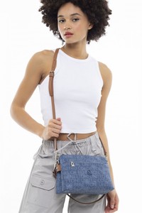  Benetton Monogram Kot/Lacivert Kadın Çapraz Askılı Çanta BNT960