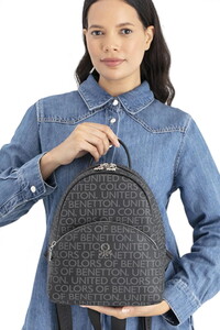 Benetton Monogram Siyah Kadın Sırt Çantası BNT1698
