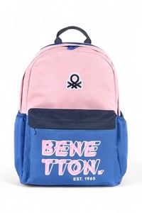  Benetton  Pembe/Mavi Unisex Okul Sırt Çantası BEN03844