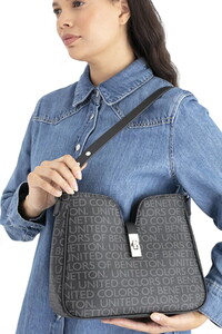  Benetton Monogram Siyah Kadın Omuz Çantası BNT1697