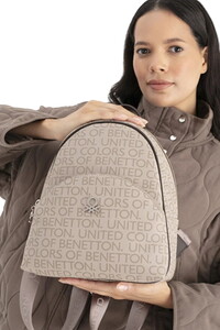 Benetton Monogram Taş-Kahve Kadın Sırt Çantası BNT1698
