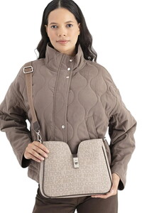 Benetton Monogram Taş-Kahve Kadın Omuz Çantası BNT1697