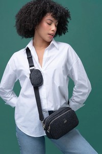 Benetton Monogram Siyah Kadın Çapraz Askılı Çanta BNT1292