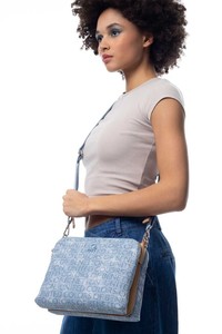 Benetton Monogram Kot/Mavi Kadın Çapraz Askılı Çanta BNT949