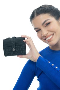  Benetton Monogram Siyah Kadın Portföy & Clutch Çanta BNT1142