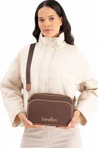  Benetton  Kahve-Camel Kadın Çapraz Askılı Çanta BNT1653