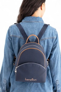  Benetton  Lacivert-Camel Kadın Sırt Çantası BNT1676