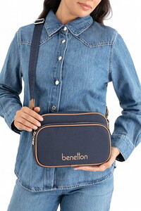 Benetton  Lacivert-Camel Kadın Çapraz Askılı Çanta BNT1653