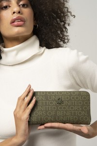  Benetton Monogram Haki Kadın Portföy & Clutch Çanta BNT846