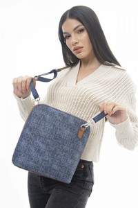Benetton Monogram Kot/Lacivert Kadın Çapraz Askılı Çanta BNT1120