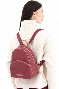 Benetton  Bordo-Camel Kadın Sırt Çantası BNT1676