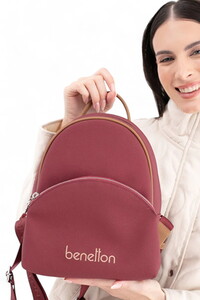  Benetton  Bordo-Camel Kadın Sırt Çantası BNT1676