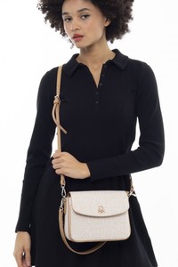  Benetton Monogram Bej-Camel Kadın Çapraz Askılı Çanta BNT947