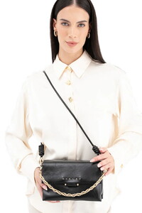 Sisley Logo Detaylı Siyah Kadın Çapraz Askılı Çanta SLY233