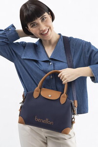 Benetton  Lacivert-Camel Kadın Omuz Çantası BNT1623