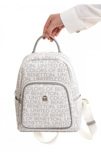 Benetton Monogram Beyaz-Gri Kadın Sırt Çantası BNT169