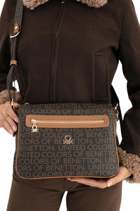  Benetton Monogram Kahve-Taba Kadın Çapraz Askılı Çanta BNT1637