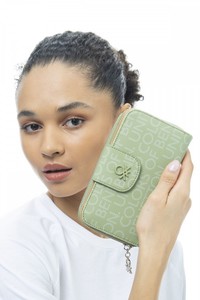 Benetton Monogram Yeşil Kadın Portföy & Clutch Çanta BNT941