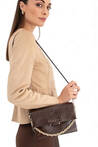  Sisley Logo Detaylı Kahve Kadın Çapraz Askılı Çanta SLY233