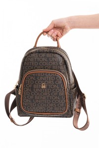  Benetton Monogram Kahve-Taba Kadın Sırt Çantası BNT169