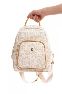  Benetton Monogram Bej-Camel Kadın Sırt Çantası BNT169