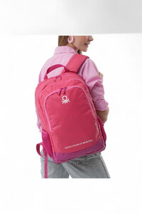 Benetton  Pembe Unisex Okul Sırt Çantası 20878