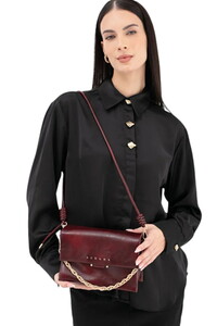 Sisley Logo Detaylı Bordo Kadın Çapraz Askılı Çanta SLY233