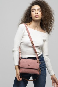 Benetton Monogram Gül/Taba Kadın Çapraz Askılı Çanta BNT835