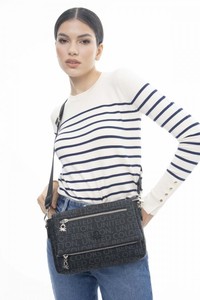 Benetton Monogram Siyah Kadın Çapraz Askılı Çanta BNT1114