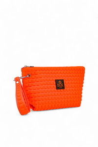  Bilik Deri Scuba Turuncu Kadın Portföy & Clutch Çanta YELİZ