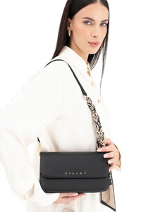  Sisley Logo Detaylı Siyah Kadın Çapraz Askılı Çanta SLY236